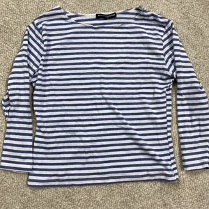 Brandy Melville Blue and white cropped long sleeve